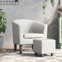 Sillón con taburete cuero sintético blanco von , Sessel - Ref: Foro24-356494, Preis: 163,62 €, Rabatt: -5%%