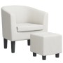 Sillón con taburete cuero sintético blanco von , Sessel - Ref: Foro24-356494, Preis: 163,62 €, Rabatt: -5%%