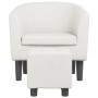 Sillón con taburete cuero sintético blanco von , Sessel - Ref: Foro24-356494, Preis: 163,62 €, Rabatt: -5%%