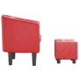 Sillón con taburete cuero sintético rojo by , Armchairs - Ref: Foro24-356496, Price: 166,48 €, Discount: %