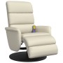 Sillón reclinable masaje con reposapiés cuero sintético crema by , Armchairs - Ref: Foro24-356725, Price: 241,50 €, Discount: %