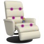 Sillón reclinable masaje con reposapiés cuero sintético crema by , Armchairs - Ref: Foro24-356725, Price: 241,50 €, Discount: %