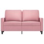 Sofá de 2 plazas terciopelo rosa 120 cm