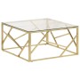 Mesa de centro dorada acero inoxidable y vidrio templado de , Mesas de centro - Ref: Foro24-349946, Precio: 205,22 €, Descuen...
