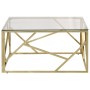 Mesa de centro dorada acero inoxidable y vidrio templado de , Mesas de centro - Ref: Foro24-349946, Precio: 205,22 €, Descuen...