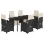 Set de comedor de jardín 7 pzas y cojines ratán sintético negro de , Conjuntos de jardín - Ref: Foro24-3212526, Precio: 999,81 €