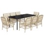 Set comedor de jardín 9 pzas con cojines ratán sintético beige von , Gartensets - Ref: Foro24-3212151, Preis: 1,00 €, Rabatt: %