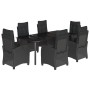 Set de comedor de jardín 7 pzas y cojines ratán sintético negro by , Garden sets - Ref: Foro24-3212759, Price: 1,00 €, Discou...