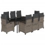 Set comedor jardín 9 pzas y cojines ratán sintético gris by , Garden sets - Ref: Foro24-3212800, Price: 1,00 €, Discount: %