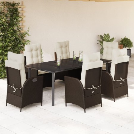 Set comedor de jardín 7 pzas con cojines ratán sintético marrón de , Conjuntos de jardín - Ref: Foro24-3213211, Precio: 1,00 ...