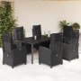 Set de comedor de jardín 7 pzas y cojines ratán sintético negro by , Garden sets - Ref: Foro24-3212972, Price: 1,00 €, Discou...