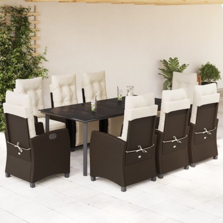 Set comedor para jardín 9 pzas y cojines ratán sintético marrón von , Gartensets - Ref: Foro24-3212987, Preis: 1,00 €, Rabatt...