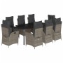Set comedor jardín 9 pzas y cojines ratán sintético gris by , Garden sets - Ref: Foro24-3213232, Price: 1,00 €, Discount: %