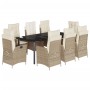Set comedor de jardín 9 pzas con cojines ratán sintético beige by , Garden sets - Ref: Foro24-3213253, Price: 1,00 €, Discoun...