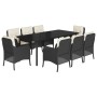 Set de comedor de jardín 9 pzas y cojines ratán sintético negro by , Garden sets - Ref: Foro24-3211919, Price: 1,00 €, Discou...