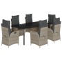Set comedor jardín 7 pzas y cojines ratán sintético gris claro by , Garden sets - Ref: Foro24-3213291, Price: 890,44 €, Disco...