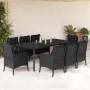Set de comedor de jardín 9 pzas y cojines ratán sintético negro von , Gartensets - Ref: Foro24-3211933, Preis: 1,00 €, Rabatt: %