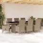 Set comedor de jardín 9 pzas con cojines ratán sintético beige by , Garden sets - Ref: Foro24-3277584, Price: 1,00 €, Discoun...