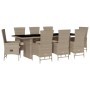 Set comedor de jardín 9 pzas con cojines ratán sintético beige by , Garden sets - Ref: Foro24-3277584, Price: 1,00 €, Discoun...