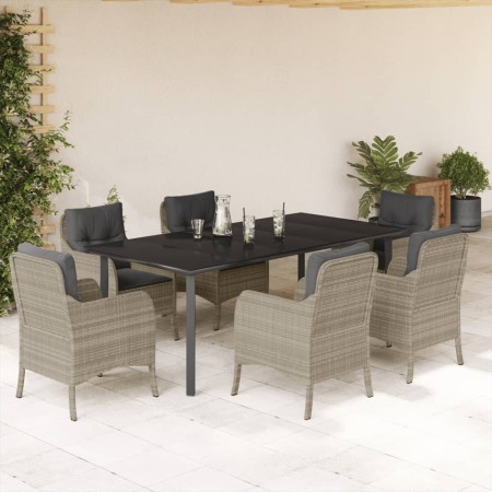 Set comedor jardín 7 pzas y cojines ratán sintético gris claro by , Garden sets - Ref: Foro24-3212002, Price: 826,71 €, Disco...
