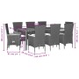 Set de comedor de jardín 9 pzas y cojines ratán sintético negro by , Garden sets - Ref: Foro24-3277519, Price: 902,76 €, Disc...