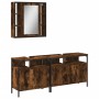 Set de muebles baño 3 pzas madera contrachapada roble ahumado de , Muebles de baño - Ref: Foro24-3214727, Precio: 163,75 €, D...