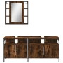 Set de muebles baño 3 pzas madera contrachapada roble ahumado de , Muebles de baño - Ref: Foro24-3214727, Precio: 163,75 €, D...