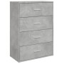 Aparador de madera de ingeniería gris hormigón 60x31x84 cm by , Sideboards - Ref: Foro24-840502, Price: 91,91 €, Discount: %