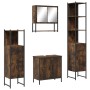 Set de muebles baño 4 pzas madera contrachapada roble ahumado de , Muebles de baño - Ref: Foro24-3214712, Precio: 249,61 €, D...