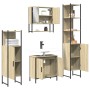Set de muebles baño 4 pzas madera contrachapada roble ahumado de , Muebles de baño - Ref: Foro24-3214712, Precio: 249,61 €, D...