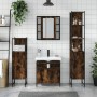 Set de muebles de baño 4 piezas madera contrachapada roble humo von , Badezimmermöbel - Ref: Foro24-3214767, Preis: 243,67 €,...