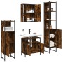 Set de muebles de baño 4 piezas madera contrachapada roble humo von , Badezimmermöbel - Ref: Foro24-3214767, Preis: 243,67 €,...