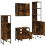 Set de muebles de baño 4 piezas madera contrachapada roble humo von , Badezimmermöbel - Ref: Foro24-3214767, Preis: 243,67 €,...