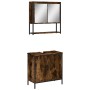 Set de muebles baño 2 pzas madera contrachapada roble ahumado by , Bathroom furniture - Ref: Foro24-3214662, Price: 119,52 €,...