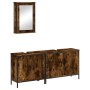 Set de muebles baño 3 pzas madera contrachapada roble ahumado von , Badezimmermöbel - Ref: Foro24-3214792, Preis: 161,16 €, R...