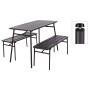 ProGarden Juego de mesa y banco de jardín de 3 piezas acero gris by , Garden sets - Ref: Foro24-447581, Price: 258,27 €, Disc...