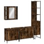 Set de muebles de baño 4 piezas madera contrachapada roble humo de , Muebles de baño - Ref: Foro24-3214752, Precio: 257,50 €,...