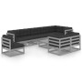 Garden furniture set 10 pieces and cushions solid pine wood by vidaXL, Garden sets - Ref: Foro24-3076731, Price: 887,04 €, Di...
