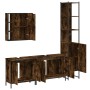 Set de muebles de baño 4 piezas madera contrachapada roble humo de , Muebles de baño - Ref: Foro24-3214752, Precio: 257,50 €,...