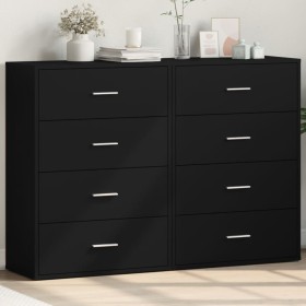 Aparadores 2 unidades madera de ingeniería negro 60x31x84 cm by , Sideboards - Ref: Foro24-3276582, Price: 190,13 €, Discount: %
