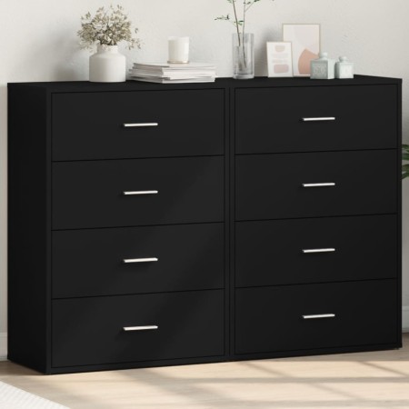 Aparadores 2 unidades madera de ingeniería negro 60x31x84 cm by , Sideboards - Ref: Foro24-3276582, Price: 190,13 €, Discount: %