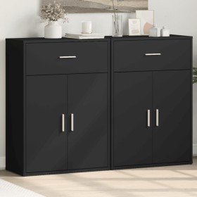Aparadores 2 uds madera de ingeniería negro 60x30x84 cm von , Sideboards - Ref: Foro24-3276596, Preis: 166,15 €, Rabatt: %
