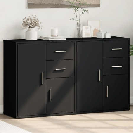 Aparador de madera de ingeniería 2 uds negro 60x31x70 cm von , Sideboards - Ref: Foro24-3276561, Preis: 170,07 €, Rabatt: -5%%