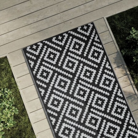 Alfombra de exterior ARAKIL blanco y negro 80x250 cm PP de , Protectores para exterior - Ref: Foro24-368575, Precio: 34,71 €,...