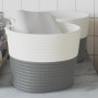Cestas de almacenaje 2 uds algodón gris y blanco Ø24x18 cm de , Cestas - Ref: Foro24-358453, Precio: 23,41 €, Descuento: -5%%