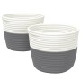 Cestas de almacenaje 2 uds algodón gris y blanco Ø24x18 cm de , Cestas - Ref: Foro24-358453, Precio: 23,41 €, Descuento: -5%%