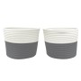 Cestas de almacenaje 2 uds algodón gris y blanco Ø24x18 cm de , Cestas - Ref: Foro24-358453, Precio: 23,41 €, Descuento: -5%%