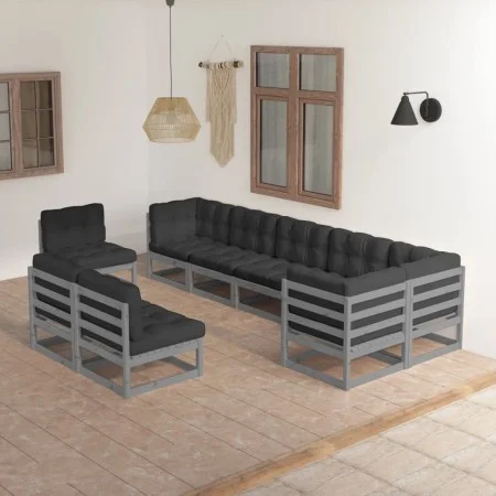 Garden furniture set 9 pieces and cushions solid pine wood by vidaXL, Garden sets - Ref: Foro24-3076686, Price: 885,95 €, Dis...