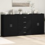Aparadores 3 unidades madera de ingeniería negro 60x31x84 cm by , Sideboards - Ref: Foro24-3276575, Price: 249,73 €, Discount: %