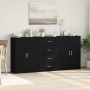 Aparadores 3 unidades madera de ingeniería negro 60x31x84 cm by , Sideboards - Ref: Foro24-3276575, Price: 249,73 €, Discount: %